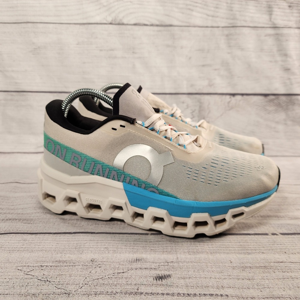 On Cloudmonster 2 Womens 8 Running Shoes Gray Blue Teal Helion CloudTec Sneakers